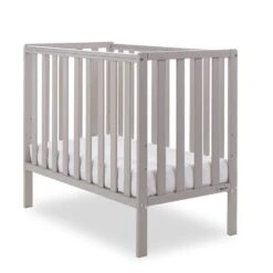 Obaby Bantam Space Saver Cot And Fibre Mattress – Warm Grey -Baby Products BMHKIU 1