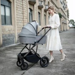 Babymore Chia Pram Pushchair – Pearl Grey -Baby Products Chia Pram Pushchair – Pearl Grey 4 1