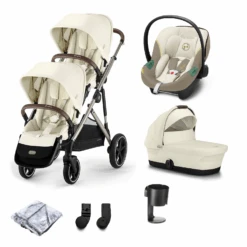 Cybex Gazelle S Newborn And Toddler Bundle Seashell Beige