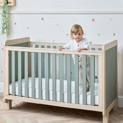 Tutti Bambini Kuba Cot Bed – Pickled Oak/Sage Weave -Baby Products E4R56 2