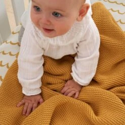 Tutti Bambini Chunky Knitted Baby Blanket – Ochre 10 Tutti Bambini Chunky Knitted Baby Blanket – Ochre -Baby Products GHTF 1