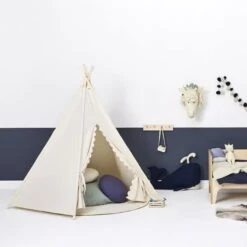 Little Green Sheep Teepee Play Tent – Linen -Baby Products KIDS TEEPEE PLAY TENT LINEN 3