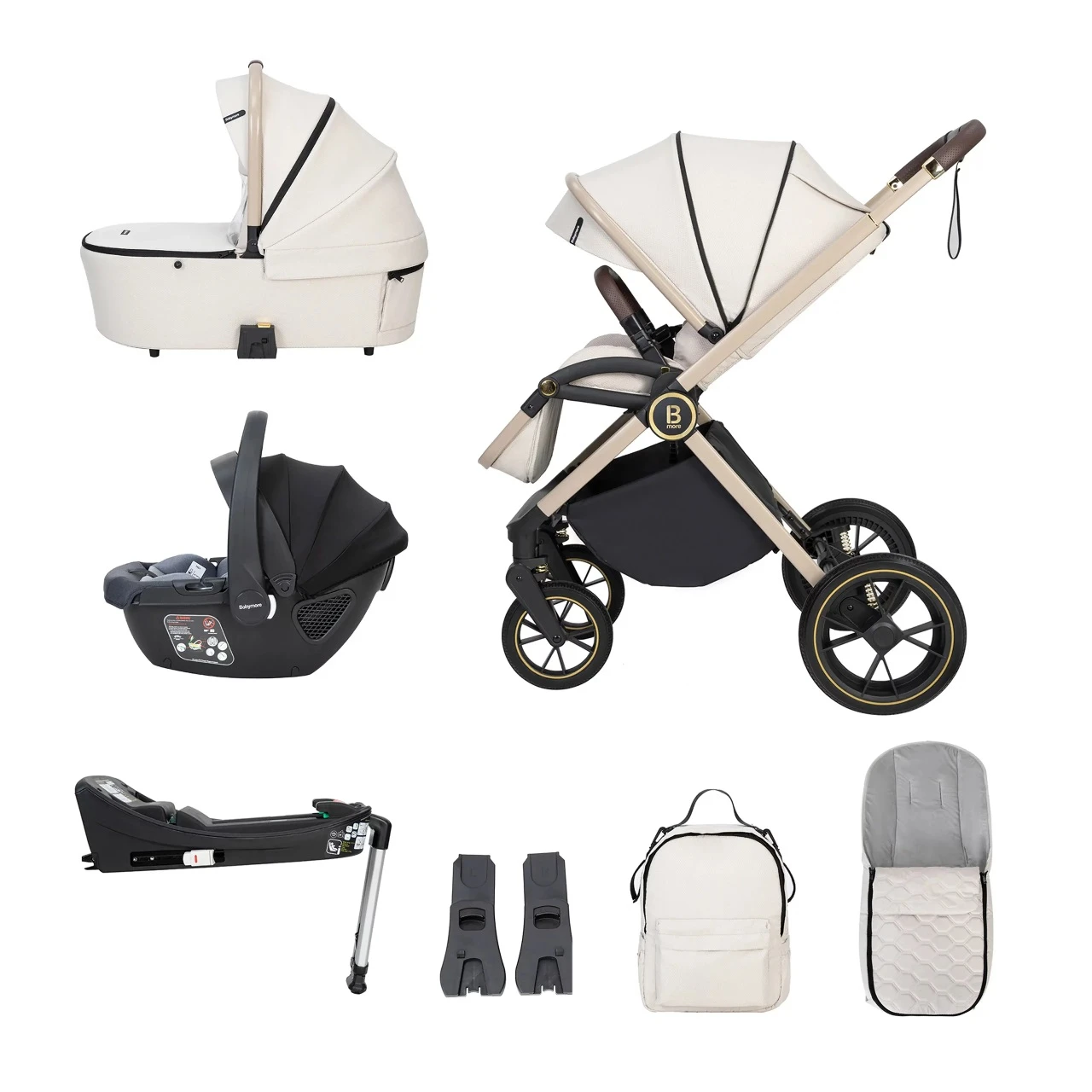 Babymore Kai Travel System Coco With Base – Sandstone 3 Babymore Kai Travel System Coco With Base – Sandstone