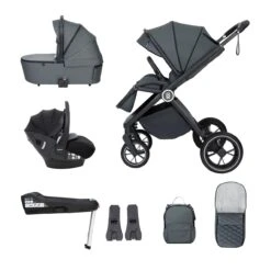 Babymore Kai Travel System Pecan With Base – Forest Grey