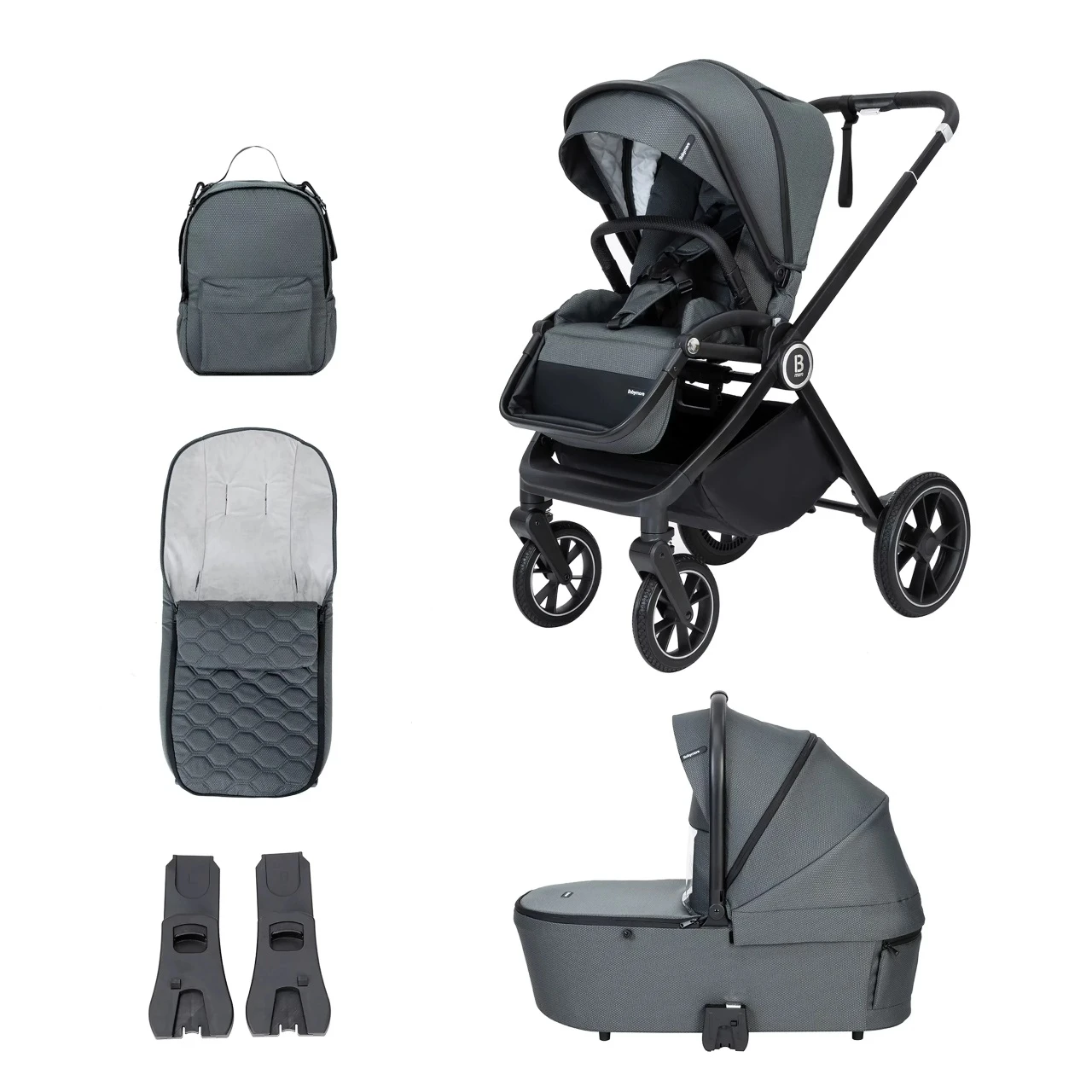 Babymore Kai Pram Pushchair – Forest Grey 3 Babymore Kai Pram Pushchair – Forest Grey