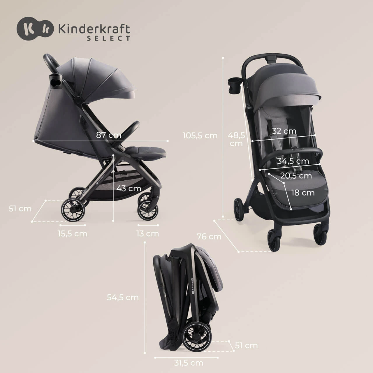 Kinderkraft Nubi 2 Pushchair Mystic Green 7 Kinderkraft Nubi 2 Pushchair Mystic Green - Image 5