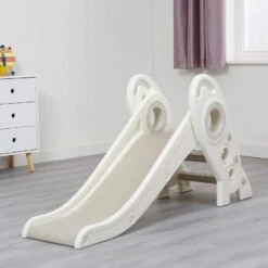 Liberty House Toys Kids Foldable Rocket Slide White -Baby Products LHT191WH white and grey rocket slide lifestyle 900x