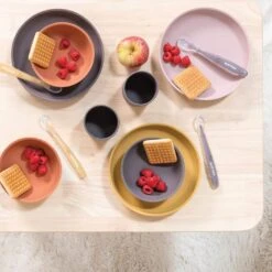 Nattou Ochre Silicone Tableware 4pc Set -Baby Products NATSIL87701539485941