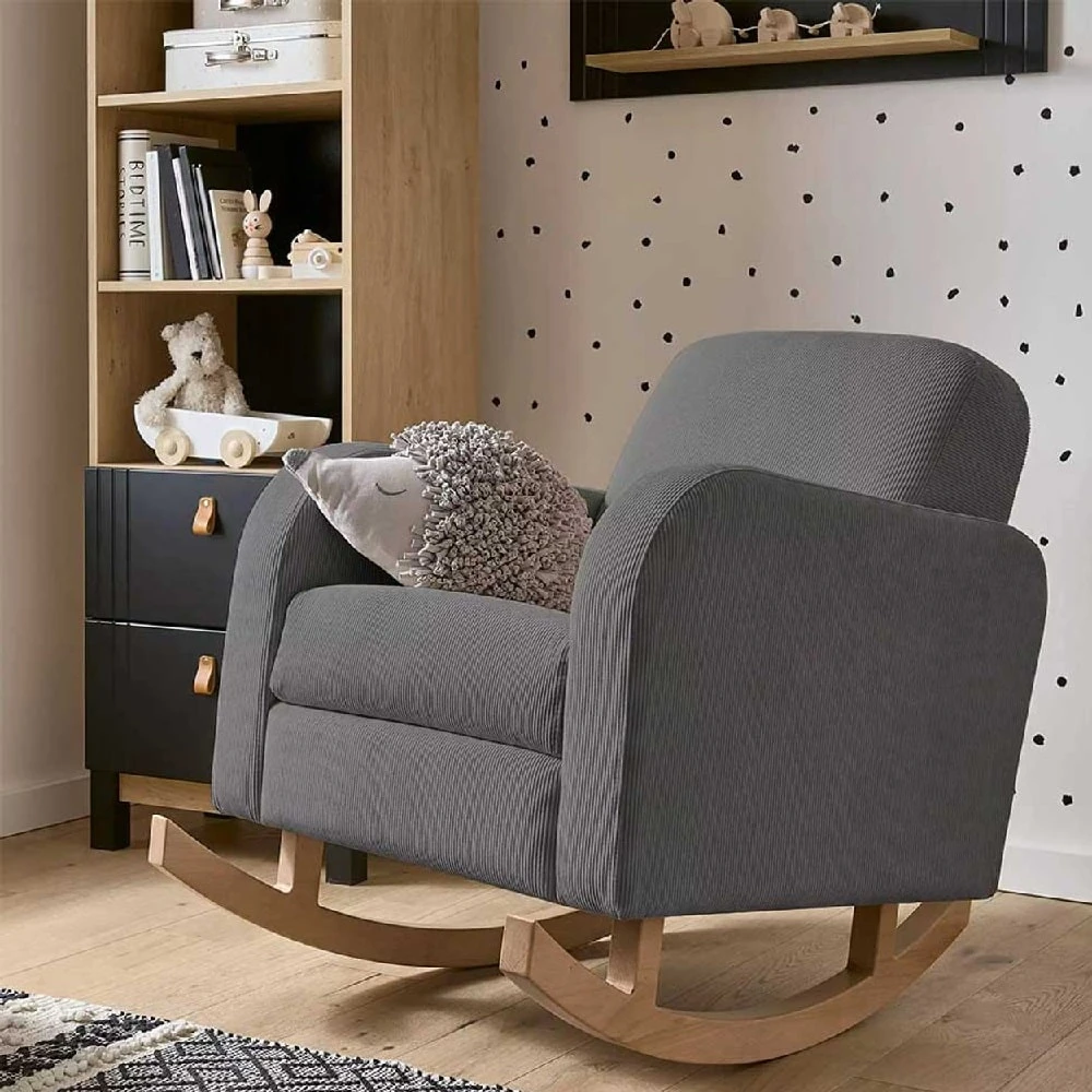 CuddleCo Rafi Cot Bed – Oak And Black 9 CuddleCo Rafi Cot Bed – Oak And Black - Image 7