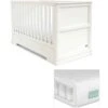 Mamas & Papas Oxford White Cot Bed With Premium Pocket Spring Mattress -Baby Products SDSVDBV