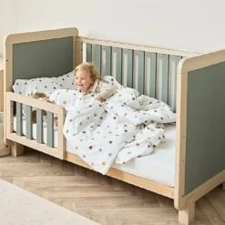 Tutti Bambini Kuba Cot Bed – Pickled Oak/Sage Weave -Baby Products SGTE4Y657