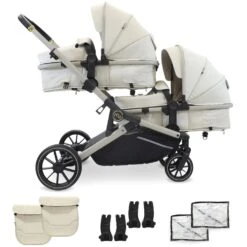 My Babiie Tandem Pushchair – Ivory