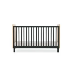 CuddleCo Rafi Cot Bed – Oak And Black 11 CuddleCo Rafi Cot Bed – Oak And Black -Baby Products Web Desktop 1600x1600 RAFI BLACK14 LR CUTOUT COTBED scaled 1