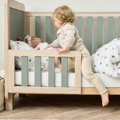Tutti Bambini Kuba Cot Bed – Pickled Oak/Sage Weave -Baby Products ZASWER45