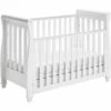 Babymore White Eva Dropside Sleigh Cot Bed 1 Babymore White Eva Dropside Sleigh Cot Bed -Baby Products babymore eva dropside cot bed white