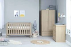 Babymore Luno 4 Piece Nursery Room Set β Oak
