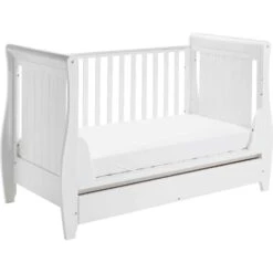 Babymore Stella Dropside Sleigh Cot Bed/Cot Top Changer/Mattress – White 14 Babymore Stella Dropside Sleigh Cot Bed/Cot Top Changer/Mattress – White -Baby Products babymore stella cot bed dropside sleigh 2 1