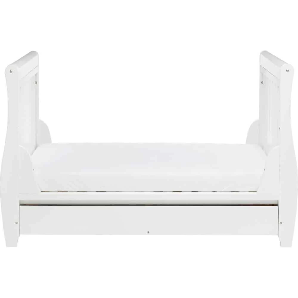 Babymore Stella Dropside Sleigh Cot Bed/Cot Top Changer/Mattress – White 9 Babymore Stella Dropside Sleigh Cot Bed/Cot Top Changer/Mattress – White - Image 7