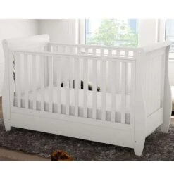 Babymore Stella Dropside Sleigh Cot Bed/Cot Top Changer/Mattress – White 15 Babymore Stella Dropside Sleigh Cot Bed/Cot Top Changer/Mattress – White -Baby Products babymore stella cot bed dropside sleigh 4 1