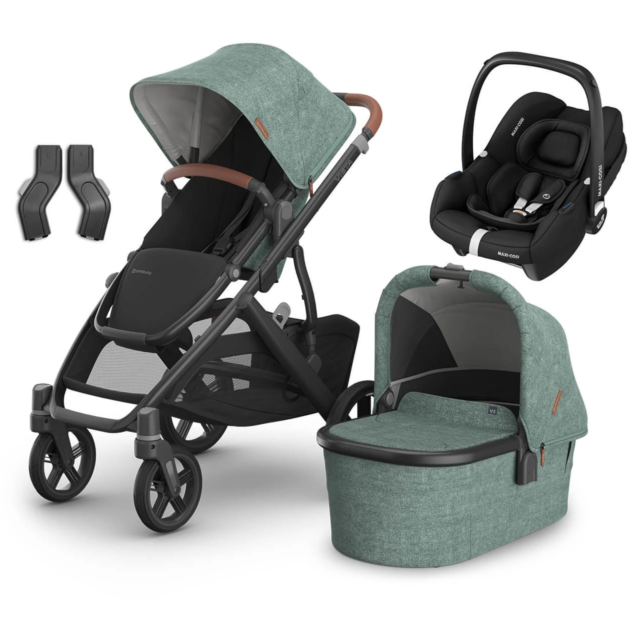 UPPAbaby VISTA V3 Travel System Gwen + Maxi Cosi Cabriofix + Optional Base 3 UPPAbaby VISTA V3 Travel System Gwen + Maxi Cosi Cabriofix + Optional Base