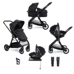 Mimi Travel System Pecan I-Size Car Seat With ISOFIX Base β Black