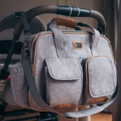 Bizzi Growin Travel Crib Changing Bag Windsor Grey -Baby Products changing pod grey 8