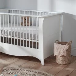 CuddleCo Clara 3 Piece Nursery Set – White -Baby Products cuddleco clare cot bed 1