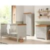 Tutti Bambini Rio 5 Piece Nursery Room Set With Toy Box- Dove Grey/Oak