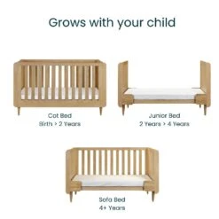 Tutti Bambini Japandi Mini Cot Bed – Light Oak -Baby Products drty 3