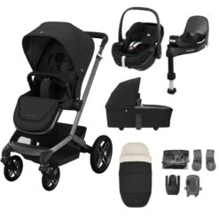 Maxi-Cosi Fame Pushchair 9 Piece Bundle – Twillic Black