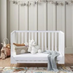 Babymore Kimi Cot Bed White -Baby Products fbty56