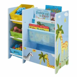 Liberty House Toys Safari Book Display Unit With Fabric Storage Boxes -Baby Products fdgtygr