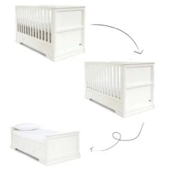 Mamas & Papas Oxford White Cot Bed With Premium Pocket Spring Mattress -Baby Products fsyu 1