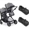 Hauck Melange Grey Atlantic Twin Stroller/Carrycot Bundle 2 1 Hauck Melange Grey Atlantic Twin Stroller/Carrycot Bundle 2 -Baby Products hauck atlantic and 2 carrycots