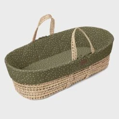 Little Green Sheep Natural Quilted Moses Basket, Mattress & Rocking Stand – Juniper Rice -Baby Products juniper rice moses basket