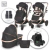 Lorelli Glory 3 In 1 Travel System – Black/Rose Gold -Baby Products lorelli glory travel system black