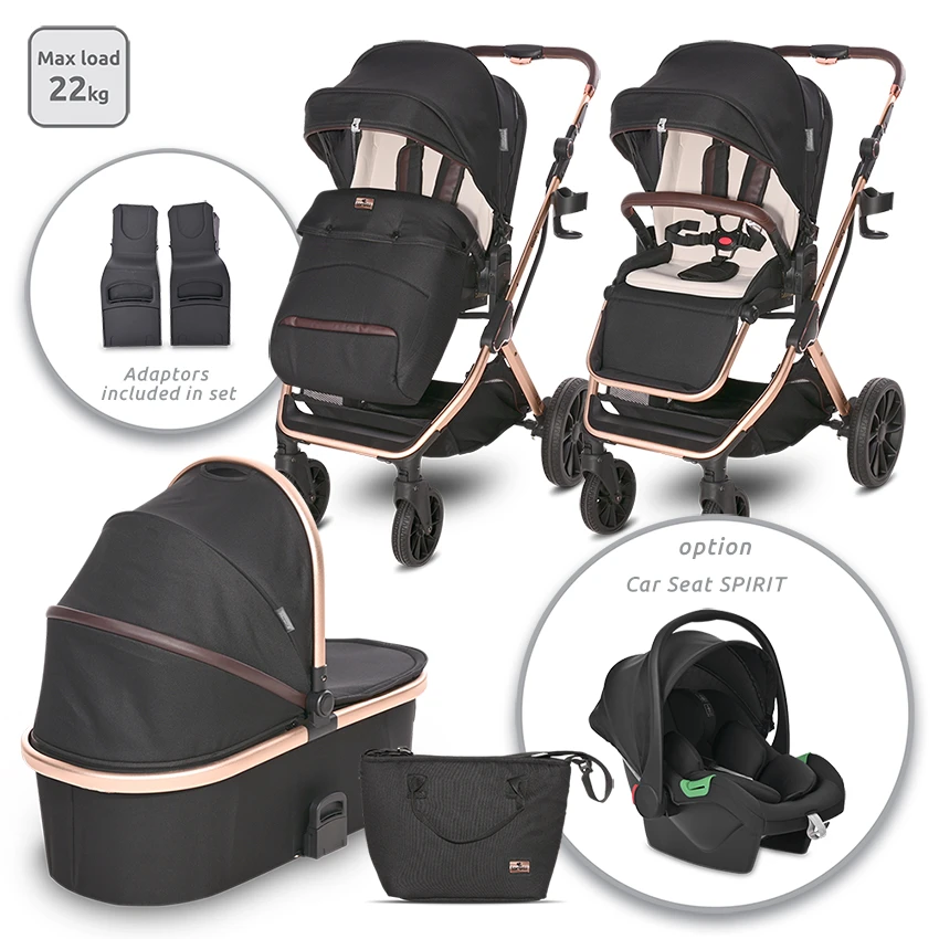Lorelli Glory 3 In 1 Travel System – Black/Rose Gold 3 Lorelli Glory 3 In 1 Travel System – Black/Rose Gold