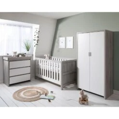 Tutti Bambini Modena 6 Piece Room Set Bundle – Grey Ash/White -Baby Products modena 3 piece grey ash 1