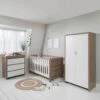 Modena 6 Piece Nursery Room Set With Shelves/Toy Box -White/Oak -Baby Products modena 3 piece oak white