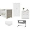 Obaby Nika Newborn Nursery Room Bundle – Grey Wash/White