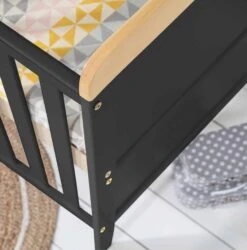 Tutti Bambini Rio Cot Bed, Changer And Mattress – Slate Grey/Oak -Baby Products rio cot bed slate grey oak close up scaled 1