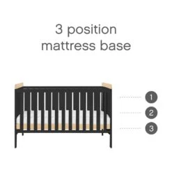 Tutti Bambini Rio Cot Bed, Changer And Mattress – Slate Grey/Oak -Baby Products rio cot bed slate grey scaled 1