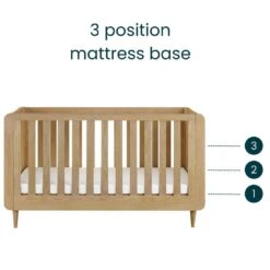 Tutti Bambini Japandi Mini Cot Bed – Light Oak -Baby Products sdfrgt 6