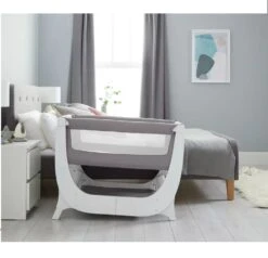 Shnuggle® Shnuggle Air Bedside Crib – Dove Grey -Baby Products shnuggle bedside crib 4
