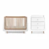 SnuzKot Skandi 2 Piece Nursery Room Set Bundle – White With Oak