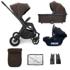 My Babiie 3-in-1 Travel System With I-Size Car Seat β Chocolate