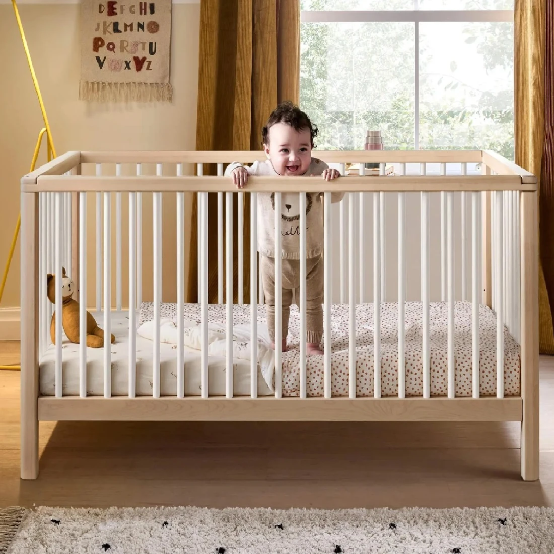 Mamas & Papas Solo Cot Bed And Mattress – White/Natural 8 Mamas & Papas Solo Cot Bed And Mattress – White/Natural - Image 6
