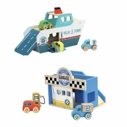 Vilac Wooden Transport Station Bundle