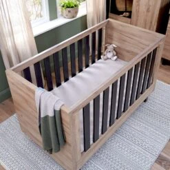 Tutti Bambini Como Cot Bed – Slate Grey/Distressed Oak -Baby Products tutti bambini como cot bed slate grey and distressed oak 3 scaled 1
