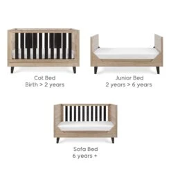Tutti Bambini Como Cot Bed – Slate Grey/Distressed Oak -Baby Products tutti bambini como cot bed slate grey and distressed oak 7 scaled 1